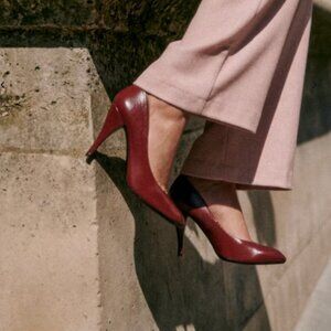 NEW Sezane High Magda Court Shoe - Leather High Heels